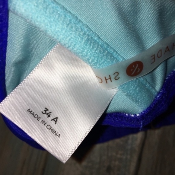 NWT Shade & Shore Cabana Blue Push Up Bikini Top Women’s 34A - Picture 7 of 8